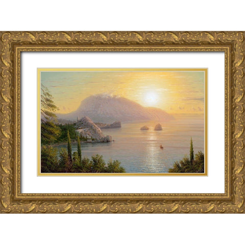 Gursuf Gold Ornate Wood Framed Art Print with Double Matting by Goryachev, Alexander