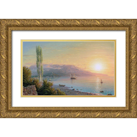 Old Yalta Gold Ornate Wood Framed Art Print with Double Matting by Goryachev, Alexander