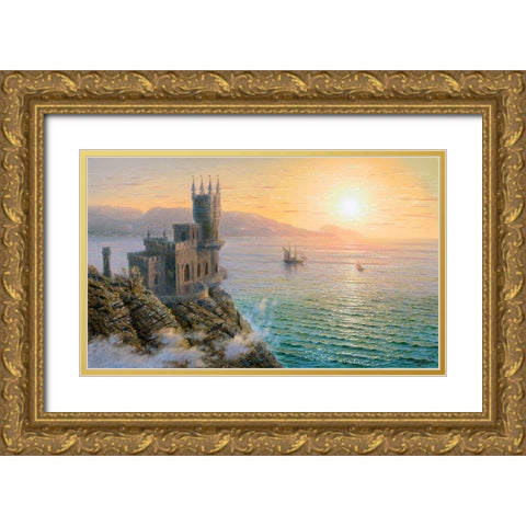 Swallows Nest.Morning Gold Ornate Wood Framed Art Print with Double Matting by Goryachev, Alexander