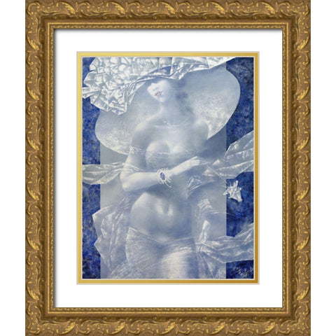 White night Gold Ornate Wood Framed Art Print with Double Matting by Golovin, Konstantin