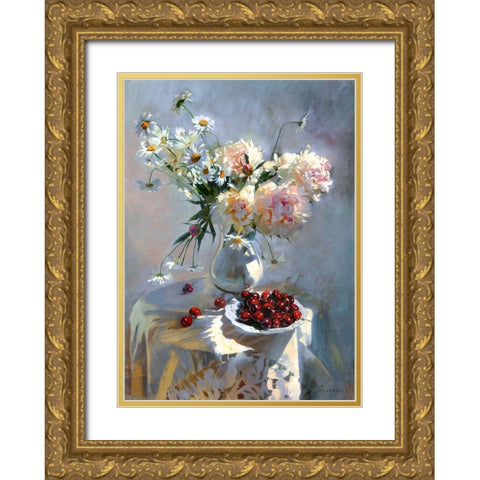 Summer Gold Ornate Wood Framed Art Print with Double Matting by Goryacheva, Svetlana