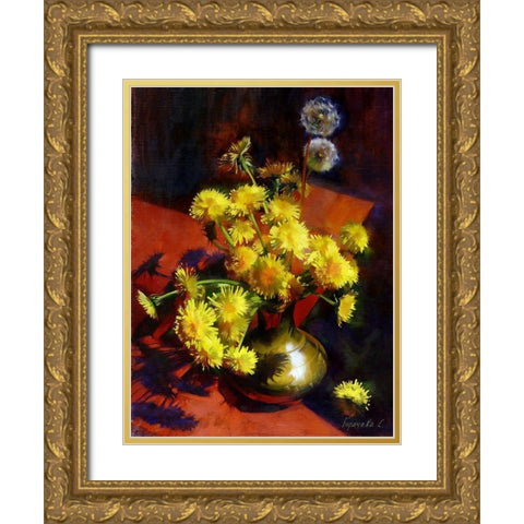 Dandelions Gold Ornate Wood Framed Art Print with Double Matting by Goryacheva, Svetlana