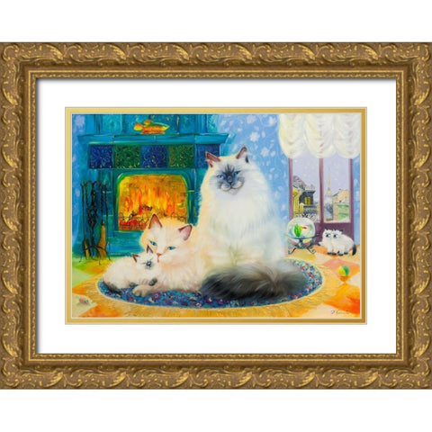 Petersburg evening Gold Ornate Wood Framed Art Print with Double Matting by Kotinova, Galina