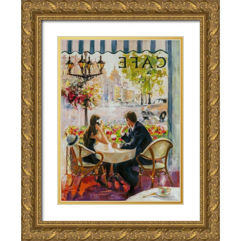 Cafe Gold Ornate Wood Framed Art Print with Double Matting by Kotinova, Galina