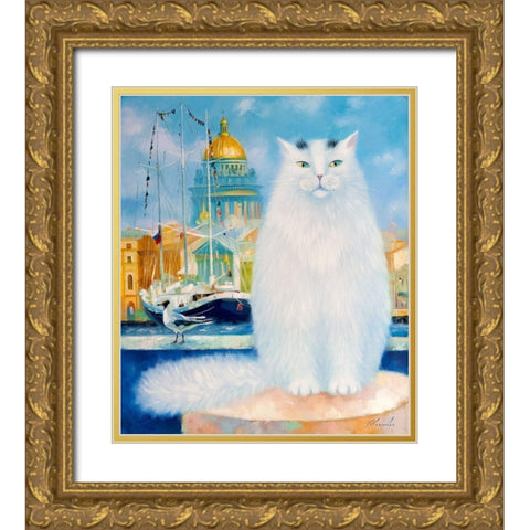 Petersburg morning Gold Ornate Wood Framed Art Print with Double Matting by Kotinova, Galina
