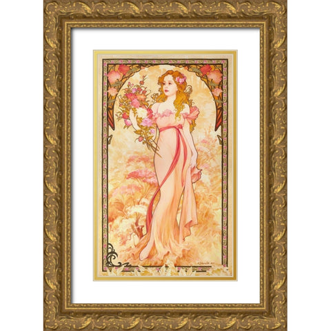 Flower nymph Gold Ornate Wood Framed Art Print with Double Matting by Kovalev, Vladimir