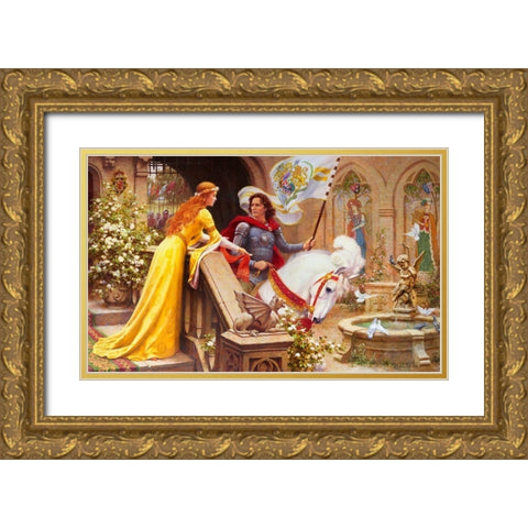 Return of the knight Gold Ornate Wood Framed Art Print with Double Matting by Kovalev, Vladimir