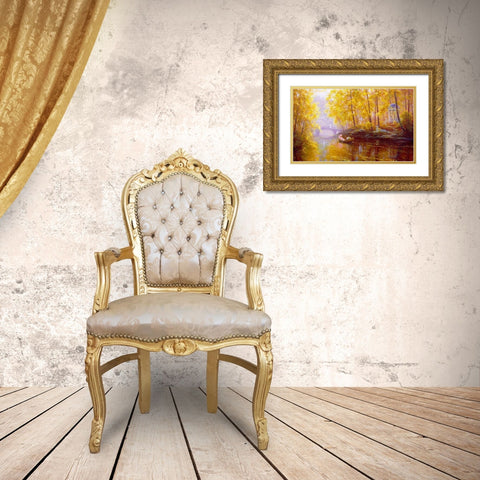 Autumn Gold Ornate Wood Framed Art Print with Double Matting by Kovalev, Vladimir