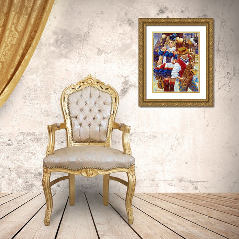 Cabaret Gold Ornate Wood Framed Art Print with Double Matting by Lashkevich, Alexey