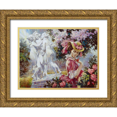 Four graces Gold Ornate Wood Framed Art Print with Double Matting by Lashkevich, Alexey