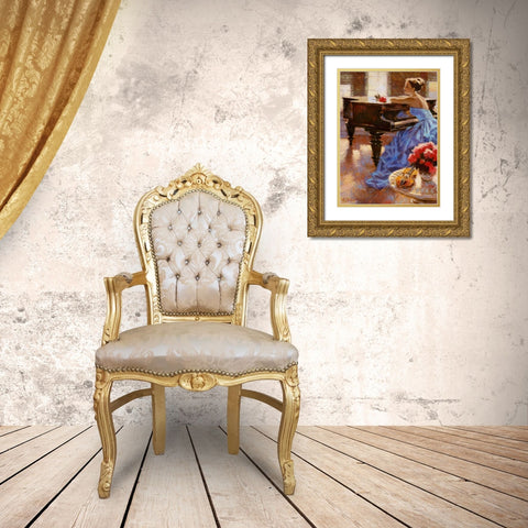 Melodies of the morning Gold Ornate Wood Framed Art Print with Double Matting by Lashkevich, Alexey