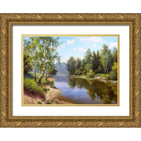 Summer afternoon Gold Ornate Wood Framed Art Print with Double Matting by Prishchepa, Igor