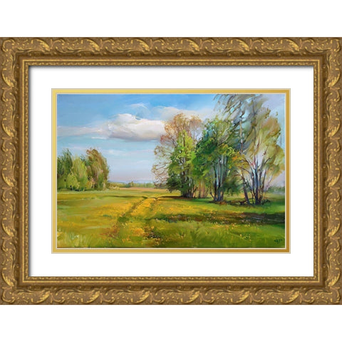 May wind Gold Ornate Wood Framed Art Print with Double Matting by Romanov, Roman