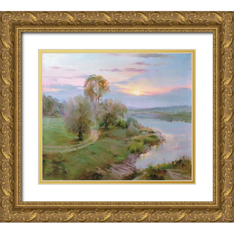 Motherland Gold Ornate Wood Framed Art Print with Double Matting by Romanov, Roman