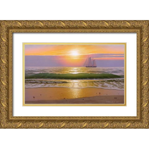 Evening walk Gold Ornate Wood Framed Art Print with Double Matting by Stepanov, Alexander