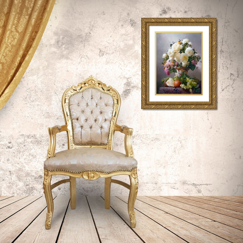 Bouquet Gold Ornate Wood Framed Art Print with Double Matting by Sevryukov, Dmitry