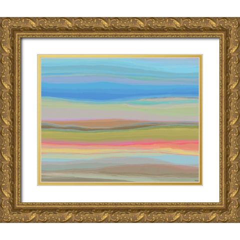 Contours VIII Gold Ornate Wood Framed Art Print with Double Matting by Tienhaara, Michael
