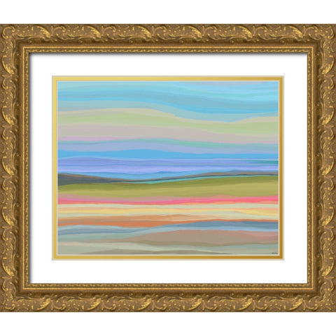 Contours IX Gold Ornate Wood Framed Art Print with Double Matting by Tienhaara, Michael