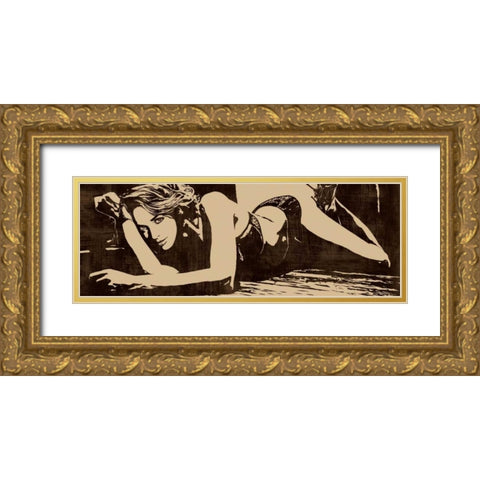 Strike a  Pose Gold Ornate Wood Framed Art Print with Double Matting by Cooper, Andrew