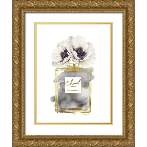 Perfume Bottle Bouquet III Gold Ornate Wood Framed Art Print with Double Matting by Greenwood, Amanda