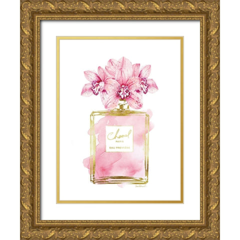 Perfume Bottle Bouquet XII Gold Ornate Wood Framed Art Print with Double Matting by Greenwood, Amanda