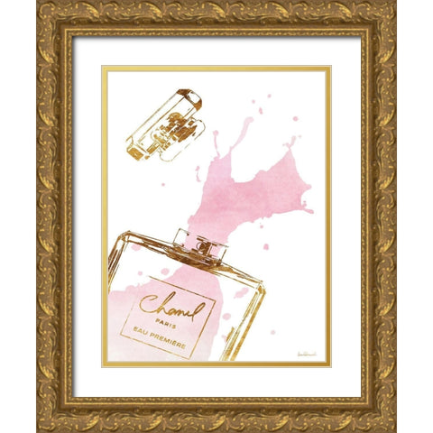 Pink Splash Gold Ornate Wood Framed Art Print with Double Matting by Greenwood, Amanda