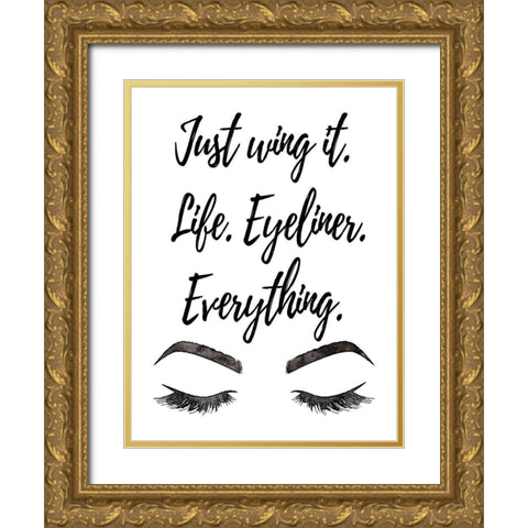 Just Wing It Gold Ornate Wood Framed Art Print with Double Matting by Greenwood, Amanda