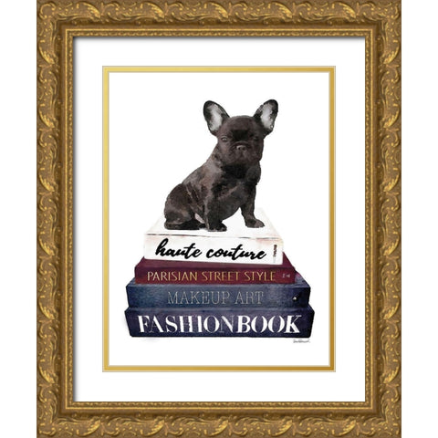 Bookstack Frenchie Gold Ornate Wood Framed Art Print with Double Matting by Greenwood, Amanda