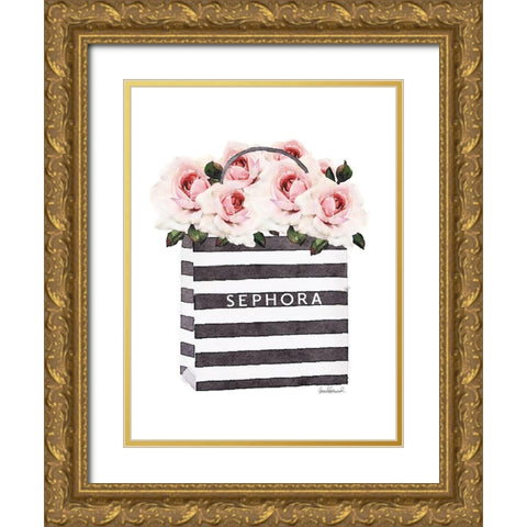 Bag with Pink Rose Gold Ornate Wood Framed Art Print with Double Matting by Greenwood, Amanda