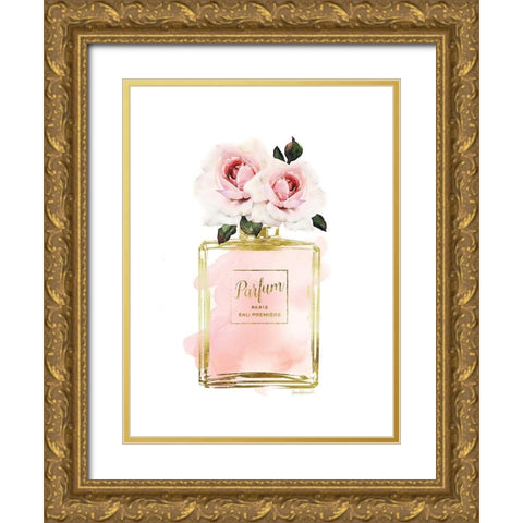 Parfume Peach with Rose Gold Ornate Wood Framed Art Print with Double Matting by Greenwood, Amanda