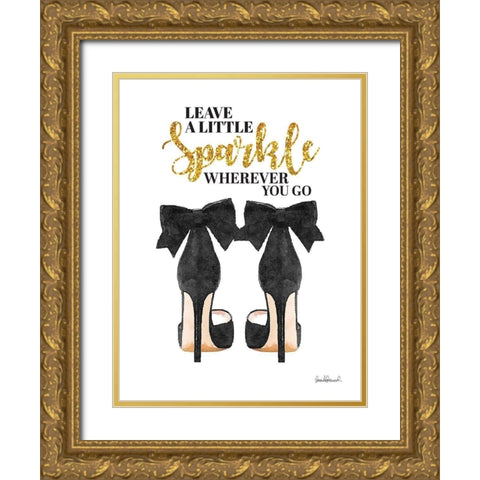Leave a Little Sparkle Gold Ornate Wood Framed Art Print with Double Matting by Greenwood, Amanda
