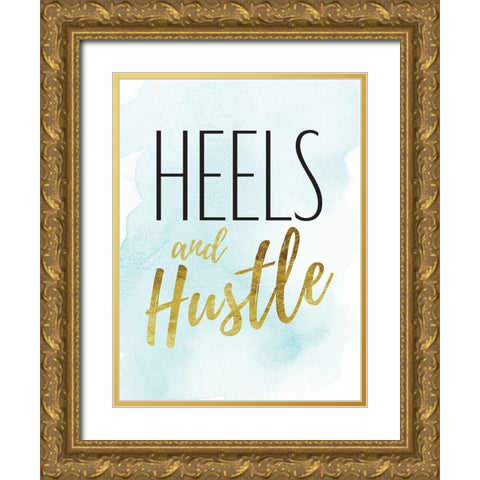 Teal Hustle Gold Ornate Wood Framed Art Print with Double Matting by Greenwood, Amanda