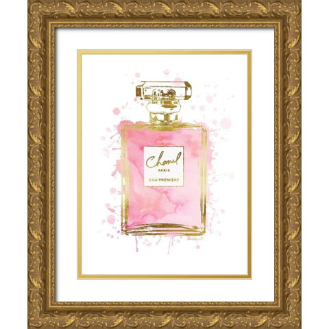 Perfume Bottle Pink II Gold Ornate Wood Framed Art Print with Double Matting by Greenwood, Amanda