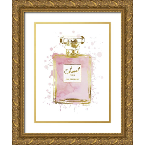 Perfume Bottle Dusty Rose II Gold Ornate Wood Framed Art Print with Double Matting by Greenwood, Amanda