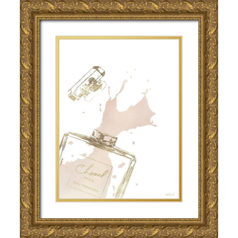 Cream Splash I Gold Ornate Wood Framed Art Print with Double Matting by Greenwood, Amanda