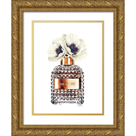 Bronze Perfume with Poppy Gold Ornate Wood Framed Art Print with Double Matting by Greenwood, Amanda