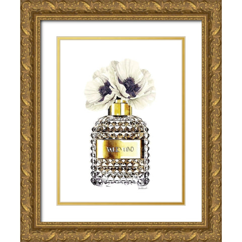 Gold Perfume with Poppy Gold Ornate Wood Framed Art Print with Double Matting by Greenwood, Amanda