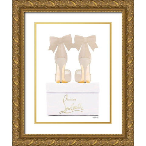 Creame Shoes with Box Gold Ornate Wood Framed Art Print with Double Matting by Greenwood, Amanda