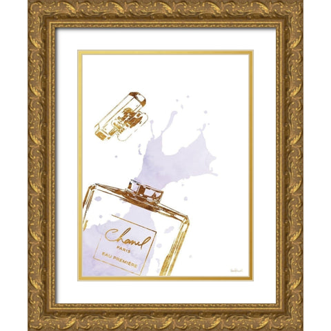 Orchid Splash I Gold Ornate Wood Framed Art Print with Double Matting by Greenwood, Amanda