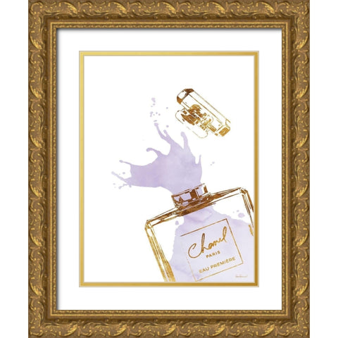 Orchid Splash III Gold Ornate Wood Framed Art Print with Double Matting by Greenwood, Amanda