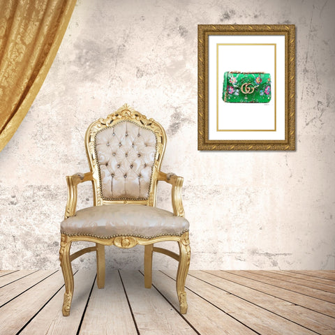 Green Bag Gold Ornate Wood Framed Art Print with Double Matting by Greenwood, Amanda