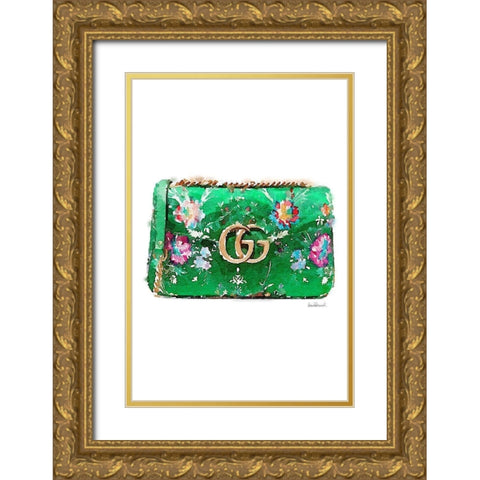 Green Bag Gold Ornate Wood Framed Art Print with Double Matting by Greenwood, Amanda