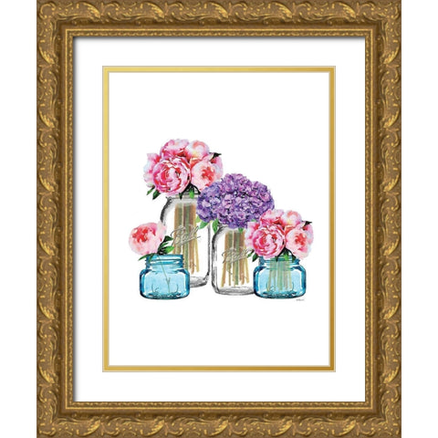 Blue Jar Group Gold Ornate Wood Framed Art Print with Double Matting by Greenwood, Amanda