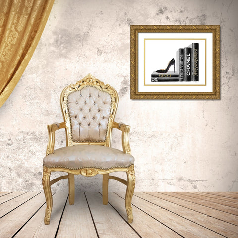 Shoe Bookend Gold Ornate Wood Framed Art Print with Double Matting by Greenwood, Amanda