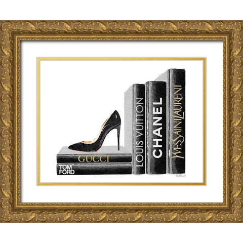 Shoe Bookend Gold Ornate Wood Framed Art Print with Double Matting by Greenwood, Amanda