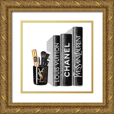 Makeup Bookend Gold Ornate Wood Framed Art Print with Double Matting by Greenwood, Amanda