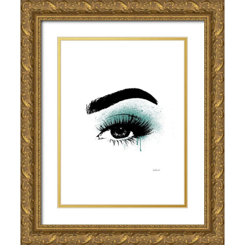 Eye Teal Gold Ornate Wood Framed Art Print with Double Matting by Greenwood, Amanda