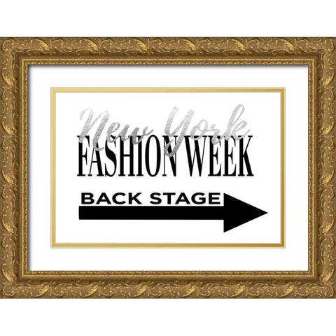 Fashion Week New York Silver Gold Ornate Wood Framed Art Print with Double Matting by Greenwood, Amanda