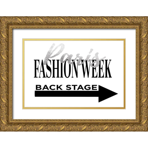 Fashion Week Paris Silver Gold Ornate Wood Framed Art Print with Double Matting by Greenwood, Amanda