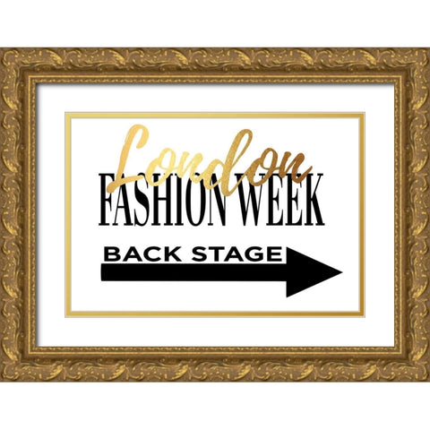Fashion Week London Gold Gold Ornate Wood Framed Art Print with Double Matting by Greenwood, Amanda